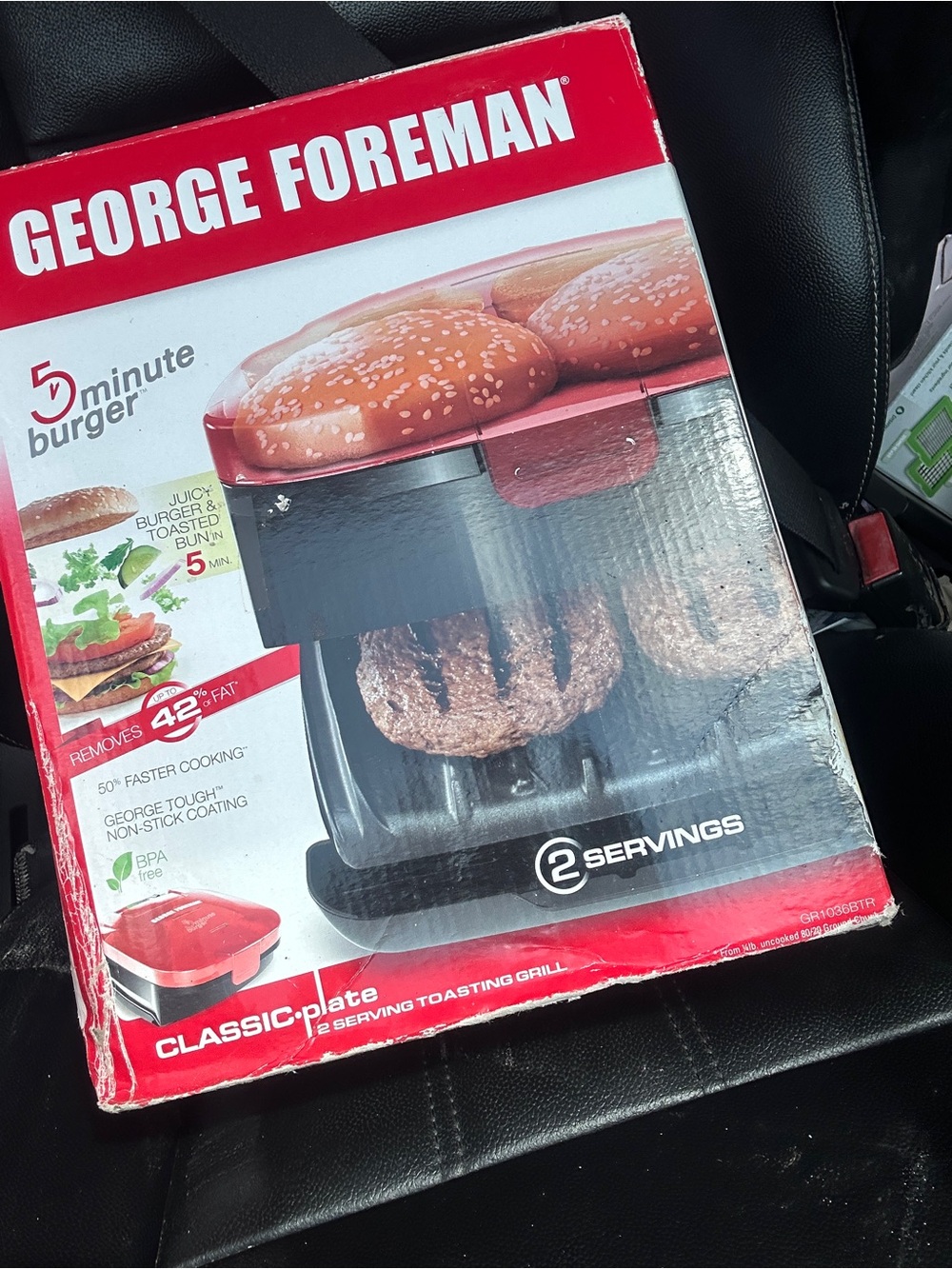 George Foreman Classic-Plate 2-Serving Toaster Grill - Red